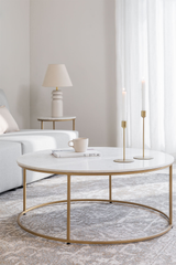 Bàn Trà Chân Sắt Mặt Đá Chân Tròn