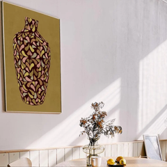 Tranh Treo Tường Trừu Tượng Bình Hoa Boho Chic