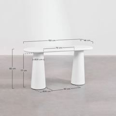 Bàn Console Gợn Sóng 2 Chân Trụ Lớn