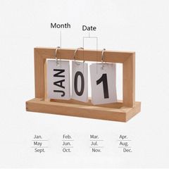 Lịch Decor Ngày Tháng Tự Lật Bằng Gỗ
