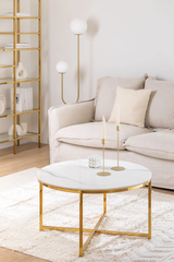 Bàn Trà Chân Sắt Mặt Đá Chân Chéo