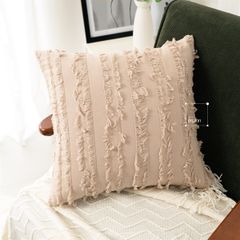 Set Vỏ Gối Tựa Lưng Phong Cách Nâu Be Tối Giản - Set 14