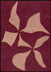 Tranh Treo Tường Đương Đại Hoa Trừu Tượng Đỏ Tía