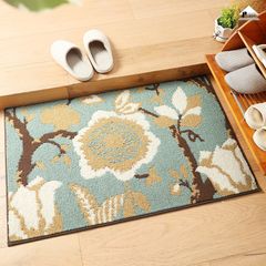 Thảm Sàn Cửa Ra Vào Sợi Ngắn Phong Cách Châu Âu Hình Lá Cây Chống Mài Mòn Cửa Ra Vào