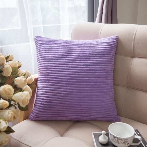 Vỏ Gối Tựa Lưng Nhung Sọc Sang Trọng