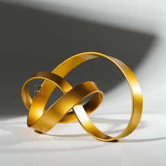 Tượng Decor Vòng Xoắn Bằng Kim Loại Ánh Vàng