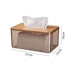 Hộp Đựng Khăn Giấy Nắp Gỗ Tre Nhật Bản