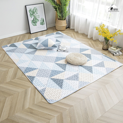Thảm Cotton Trải Sàn Nhật Bản Trang Trí Hình Học Trang Nhã