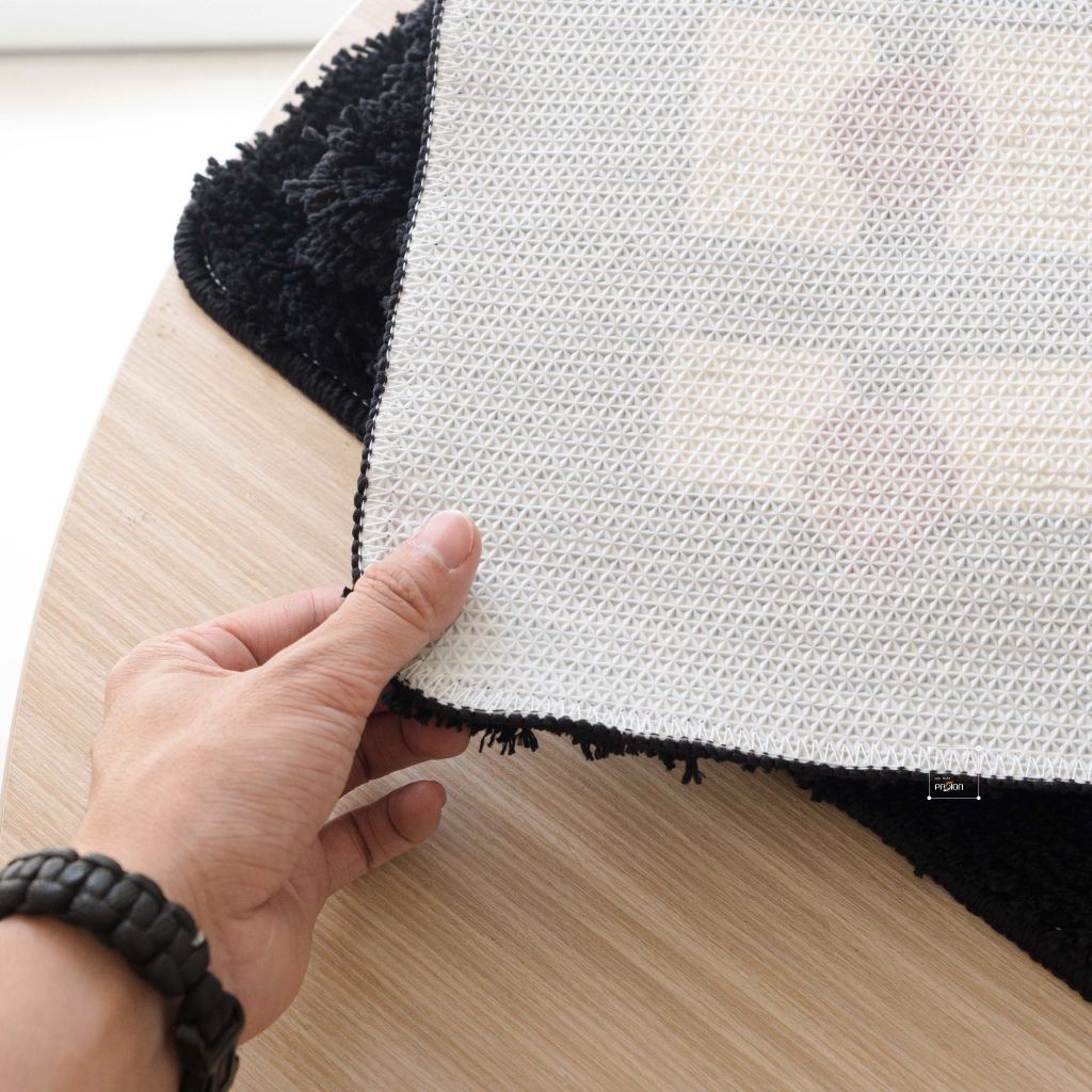 Thảm Lau Chân Dệt Lông Siêu Thấm Decor Các Vị Trí Trong Nhà Caro Nâu