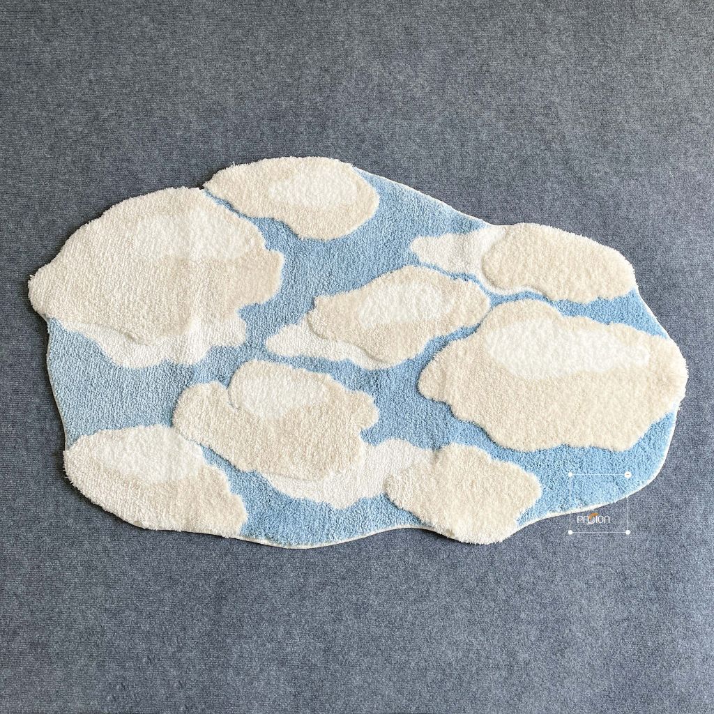 Thảm Lau Chân Dệt Lông Siêu Thấm Decor Các Vị Trí Trong Nhà Xanh Đám Mây