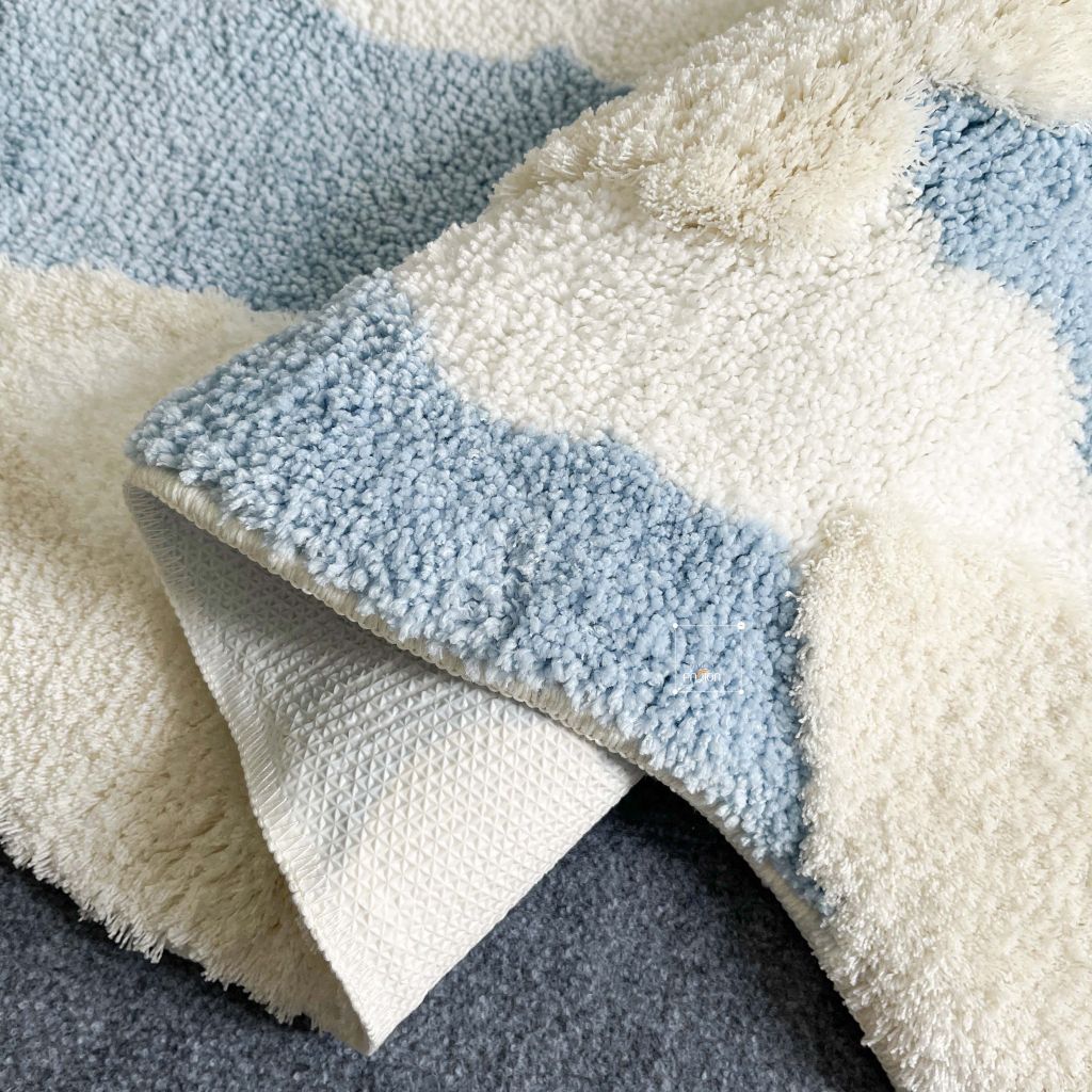 Thảm Lau Chân Dệt Lông Siêu Thấm Decor Các Vị Trí Trong Nhà Xanh Đám Mây