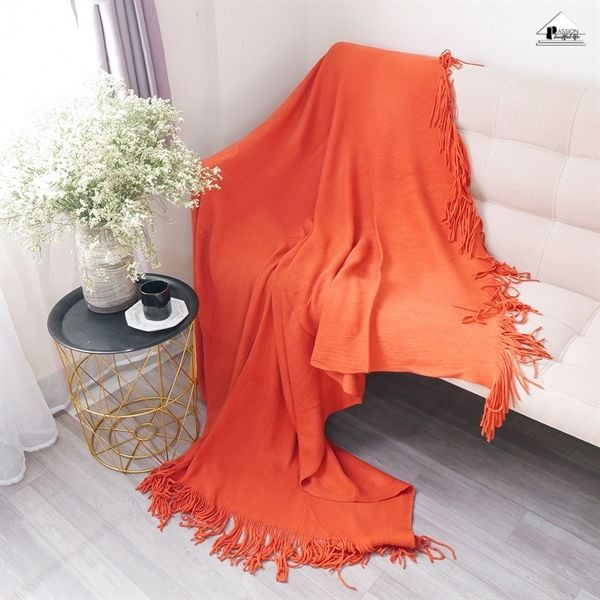 Set Gối Tựa Lưng Phối Khăn Phủ Sofa Tông Vàng 03