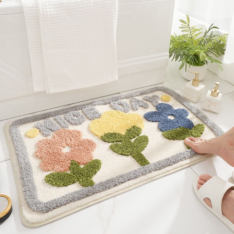 Thảm Lau Chân Trang Trí Cửa Ra Vào Nhà Tắm Siêu Thấm Rainbow