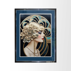 Tranh Treo Tường Khung Composite Viền Giấy Nghệ Thuật Flapper Girl