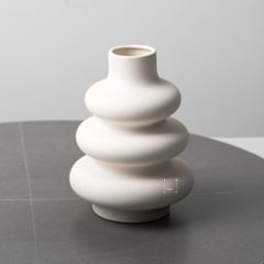 Bình Gốm Hình Bầu Gợn Sóng 3 Tầng