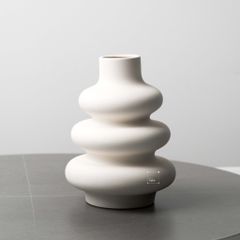 Bình Gốm Hình Bầu Gợn Sóng 3 Tầng