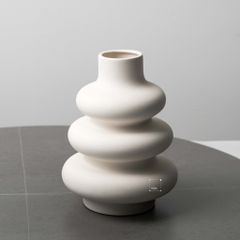 Bình Gốm Hình Bầu Gợn Sóng 3 Tầng