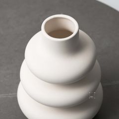 Bình Gốm Hình Bầu Gợn Sóng 3 Tầng