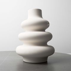 Bình Gốm Hình Bầu Gợn Sóng 3 Tầng