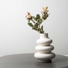 Bình Gốm Hình Bầu Gợn Sóng 3 Tầng