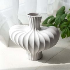 Bình Hoa Gốm Hình Bầu Kiểu Pháp Sang Trọng