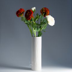 Bình Hoa Gốm Sứ Nung Sọc Trắng