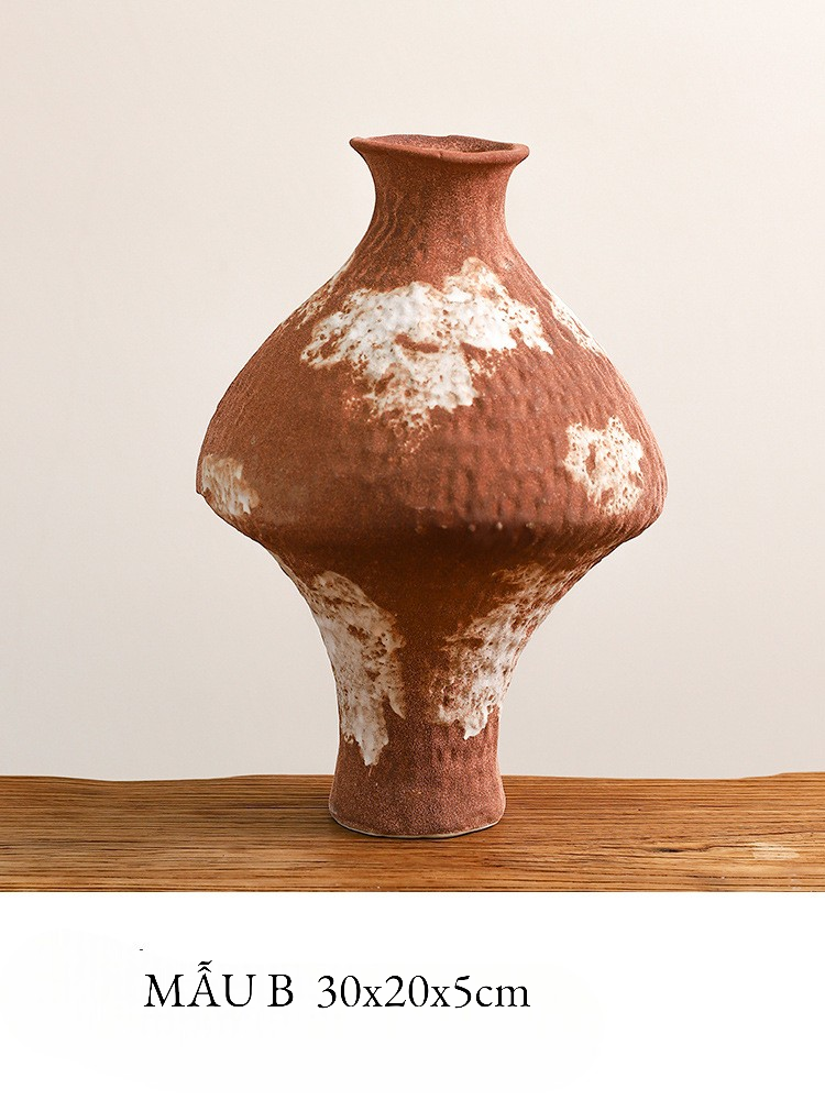 Bình Hoa Wabi Sabi Phong Cách Đá Retro Nghệ Thuật