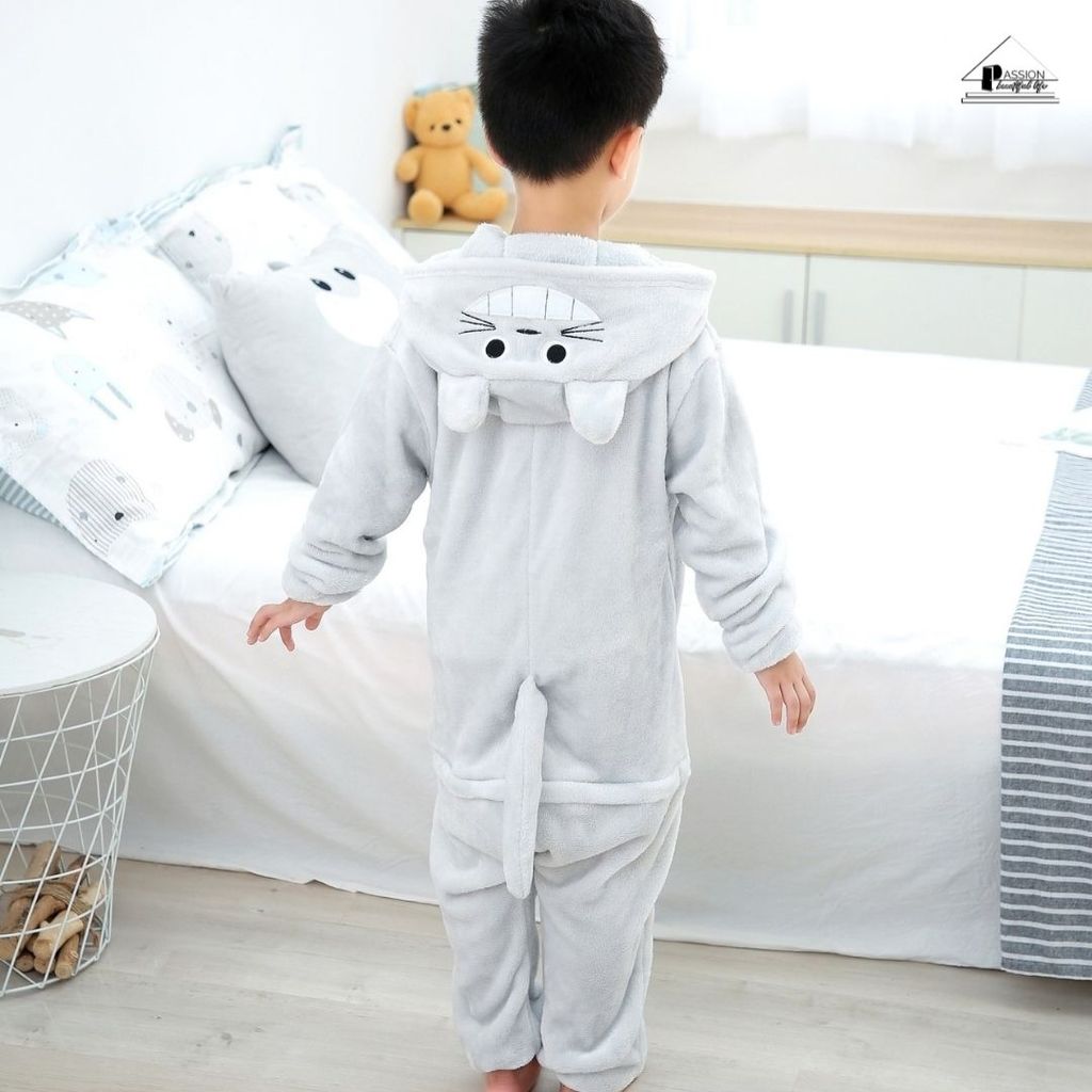 Bộ Đồ Cosplay Cho Bé Trai Và Gái Biến Hình Totoro Xám