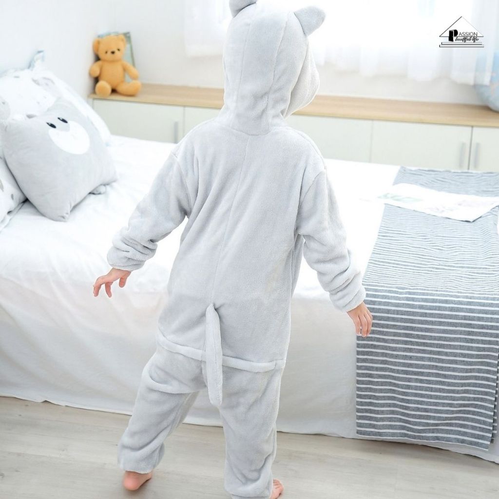 Bộ Đồ Cosplay Cho Bé Trai Và Gái Biến Hình Totoro Xám