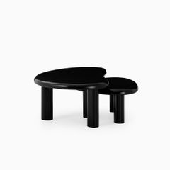 Set 2 Bàn Trà Gỗ Đôi Gợn Sóng Hiện Đại