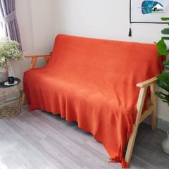 Chăn Thun Đan Len Dệt Kim Màu Trơn Phủ Ghế Sofa Phủ Giường Gelli