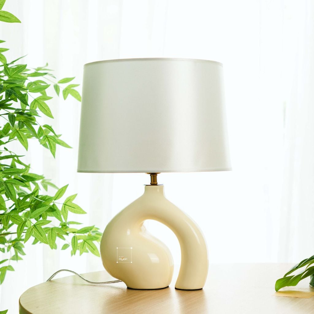 Đèn Bàn Đọc Sách Để Đầu Giường Kiểu Dáng Gợn Sóng Wabi Sabi