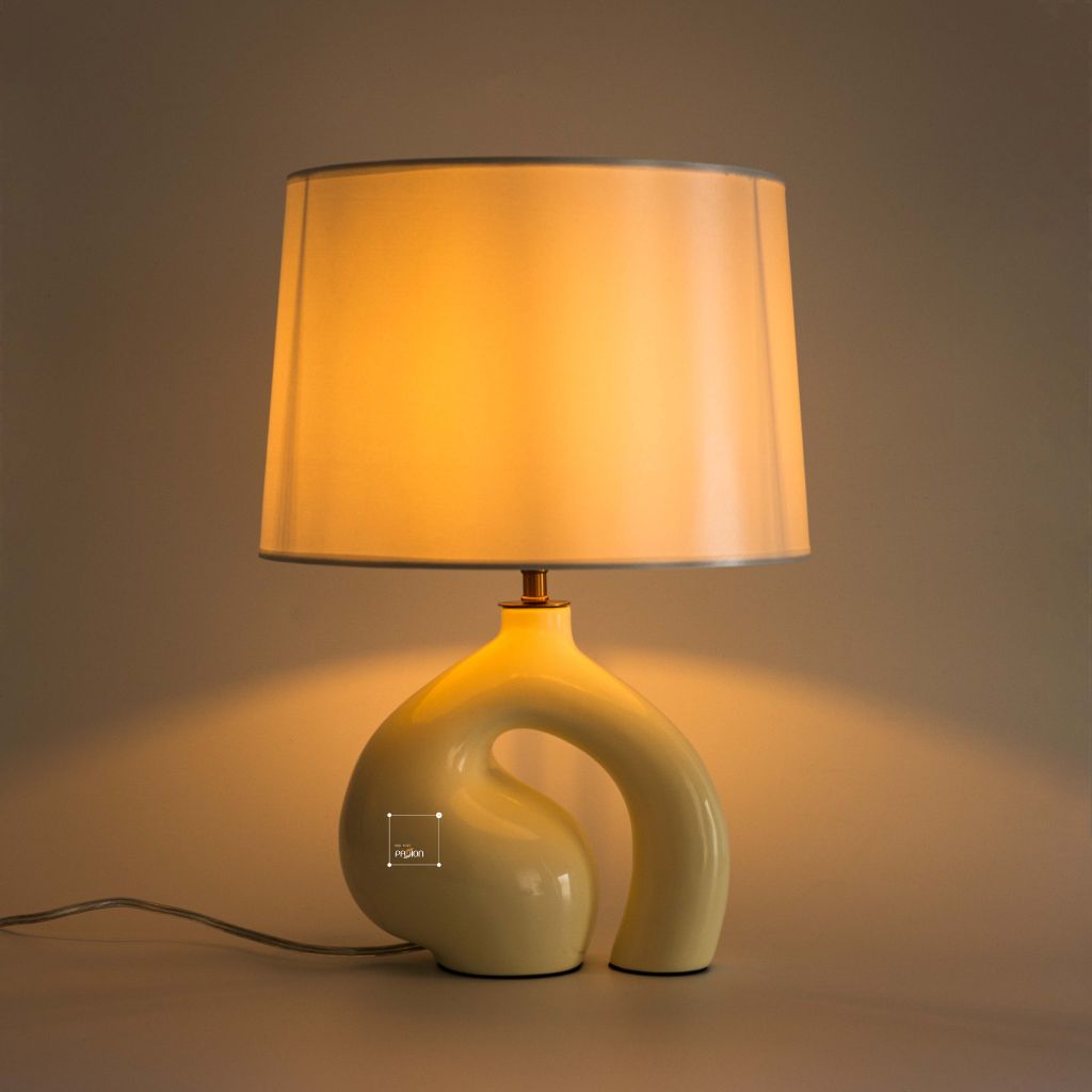 Đèn Bàn Đọc Sách Để Đầu Giường Kiểu Dáng Gợn Sóng Wabi Sabi