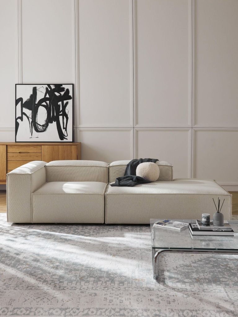 Ghế Sofa Lounge Nhung Tăm Băng Dài