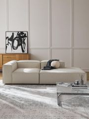 Ghế Sofa Lounge Nhung Tăm Băng Dài