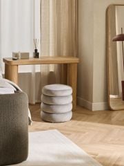 Đôn Trụ Tròn Ghế Ngồi Trang Điểm Hình Bánh Rán