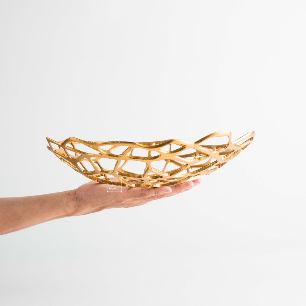 Dĩa Trái Cây Metal Đan Lưới Phong Cách Châu Âu Sang Trọng