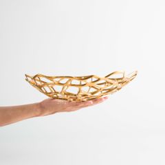 Dĩa Trái Cây Metal Đan Lưới Phong Cách Châu Âu Sang Trọng