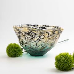 Dĩa Trái Cây Trang Trí Cắm Hoa Nhũ Sắc