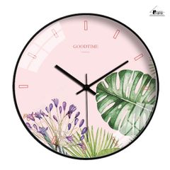 Đồng Hồ Trang Trí Nền Hoa Trang Trí Không Gian Sống Hiện Đại