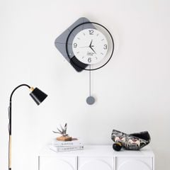 Đồng Hồ Treo Tường Kim Loại Cao Cấp Kim Trôi Hình Vuông Tròn