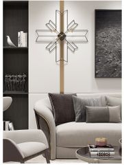 Đồng Hồ Treo Tường Kim Loại Đa Giác Chéo