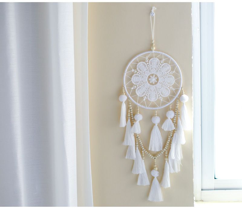 Dream Catcher Treo Tường Bông Hoa Phối Chuỗi Hạt Ấn Độ