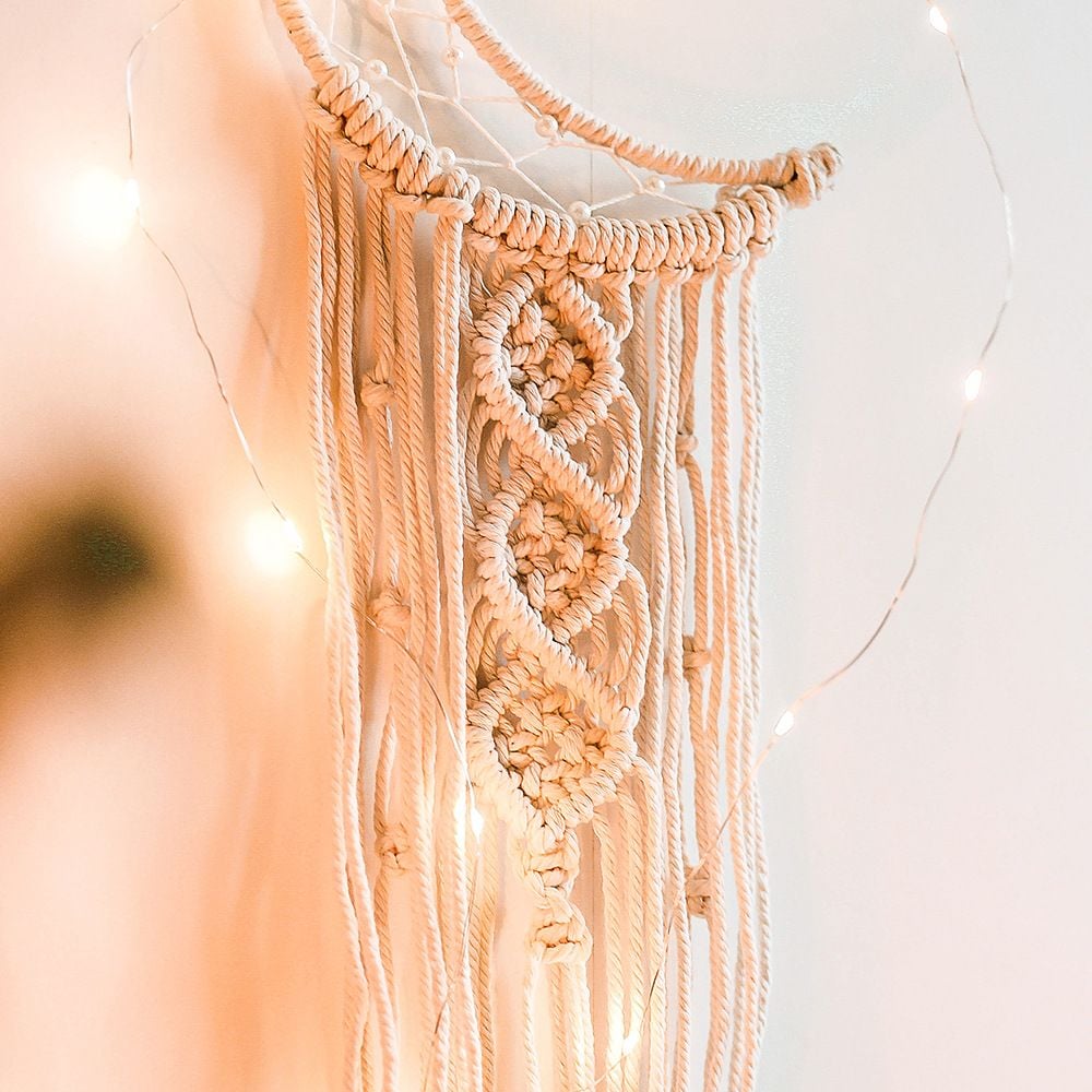 Dreamcatcher Treo Tường Tua Rua Canvas Hình Mặt Trăng