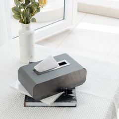 Hộp Khăn Giấy Kim Loại Phối Da Bện