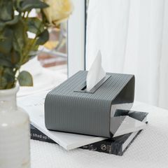 Hộp Khăn Giấy Kim Loại Phối Da Bện