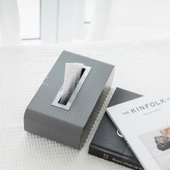 Hộp Khăn Giấy Kim Loại Phối Da Bện