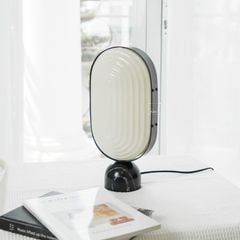 Đèn Bàn Bầu Dục Hình Sọc Gợn Sóng Bắc Âu