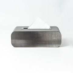 Hộp Khăn Giấy Kim Loại Phối Da Bện