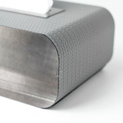 Hộp Khăn Giấy Kim Loại Phối Da Bện